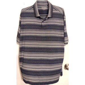 Columbia Lively Cup 2020 Polo Golf Striped Shirt Black and Gray Men's Size XXL